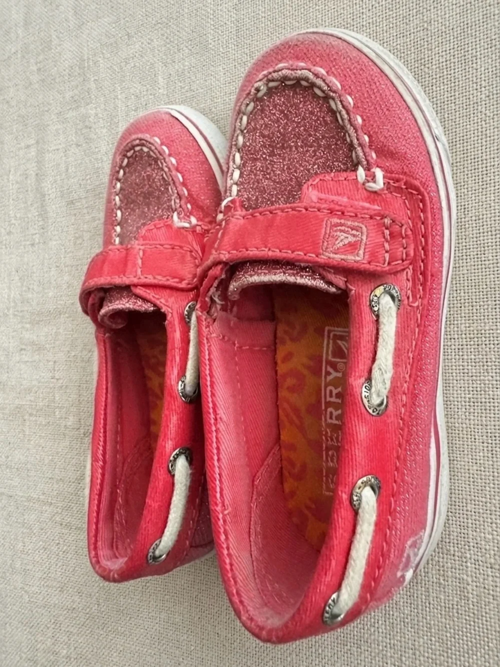 Sperry Topsider Hot Pink Glitter Y2K Toddler shoes